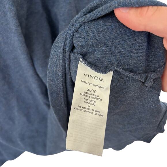 Vince Navy Blue Long Sleeve Henley Sz XL - Picture 3 of 4